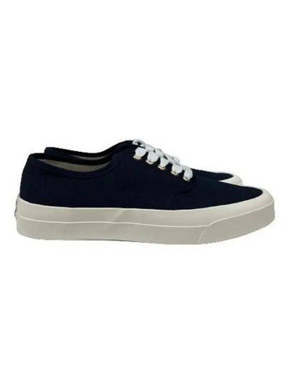 Lace Up Canvas Cotton Low Top Sneakers Navy - MAISON KITSUNE - BALAAN 2