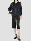 Pleated Please Waistband Crop Pants Black - ISSEY MIYAKE - BALAAN 5