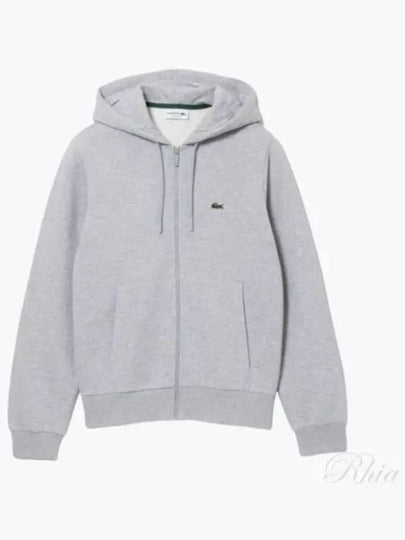 Kangaroo Pocket Cotton Hooded Jacket Grey - LACOSTE - BALAAN 2