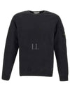 Brushed Organic Cotton Fleece Sweatshirt Black - STONE ISLAND - BALAAN 2