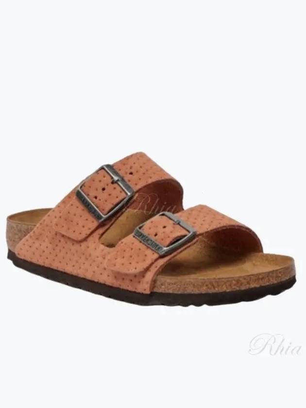 Arizona Perforated Suede Slippers Orange - BIRKENSTOCK - BALAAN 2