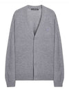 Keve Face Wool V-neck Cardigan Grey Melange - ACNE STUDIOS - BALAAN 2