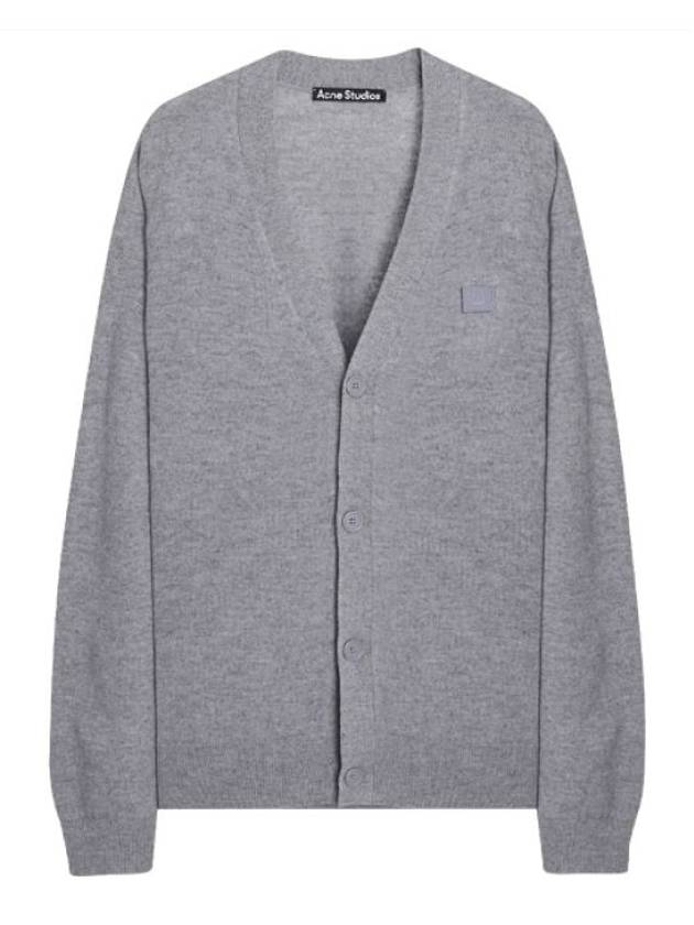 Keve Face Wool V-neck Cardigan Grey Melange - ACNE STUDIOS - BALAAN 2