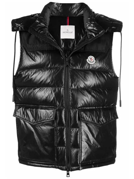 Men's Genichi Logo Patch Padded Vest Black - MONCLER - BALAAN 2