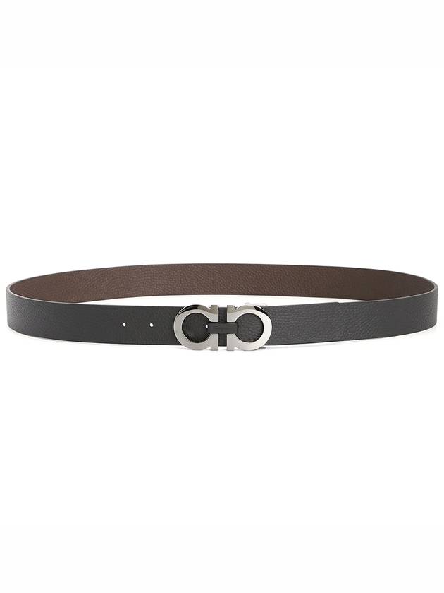 Reversible Gancini Belt Black Hickory - SALVATORE FERRAGAMO - BALAAN 4