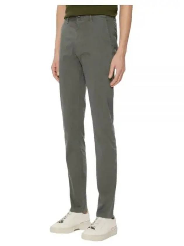 Slim Fit Stretch Cotton Satin Chino Straight Pants Grey - HUGO BOSS - BALAAN 2