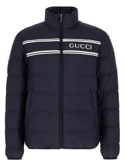 Logo Zip-Up Padding Navy - GUCCI - BALAAN 2