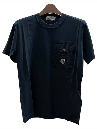 Kids Logo Pocket Patch Short Sleeve T shirt 8 Navy 781620247 V0020 - STONE ISLAND - BALAAN 2