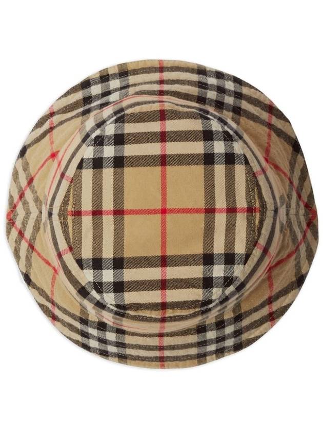 Check Cotton Bucket Hat Beige - BURBERRY - BALAAN 3