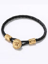 Medusa Biggie Leather Bracelet Black - VERSACE - BALAAN 2