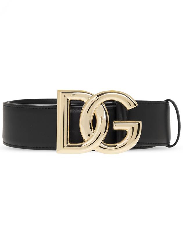 gold DG logo leather belt black - DOLCE&GABBANA - BALAAN 2