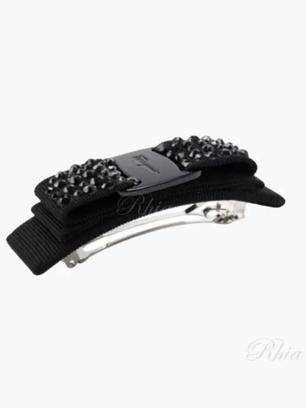 Vara Bow Swarovski Hair Clip Black - SALVATORE FERRAGAMO - BALAAN 2