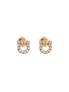 Gancini stud earrings gold - SALVATORE FERRAGAMO - BALAAN 3