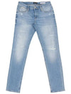 IKALOOK Light Blue Damage Tapered Fit Jeans JN132 - IKALOOOK - BALAAN 1