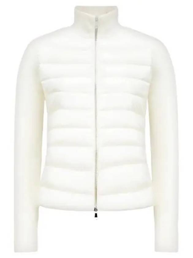 Women's Padded Wool Cardigan White - MONCLER - BALAAN 2