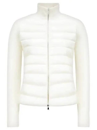 Women's Padded Wool Cardigan White - MONCLER - BALAAN 2