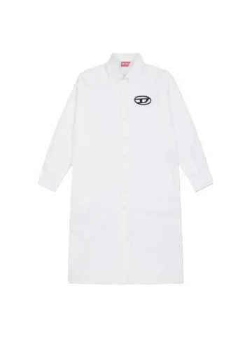 Rune logo embroidery shirt dress white - DIESEL - BALAAN 1