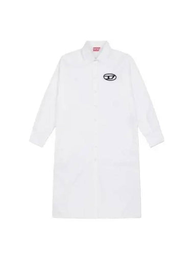 Rune logo embroidery shirt dress white - DIESEL - BALAAN 1