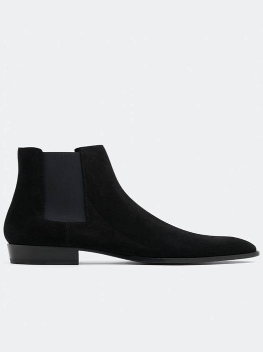 Suede Classic Wyatt Chelsea Boots Black - SAINT LAURENT - BALAAN 2