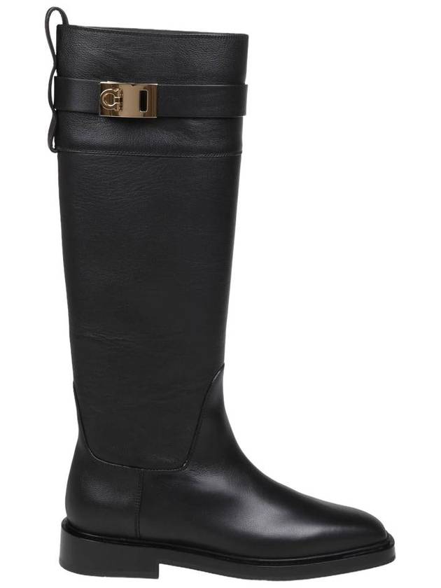 Salvatore Ferragamo Leather Knee Boot - SALVATORE FERRAGAMO - BALAAN 1