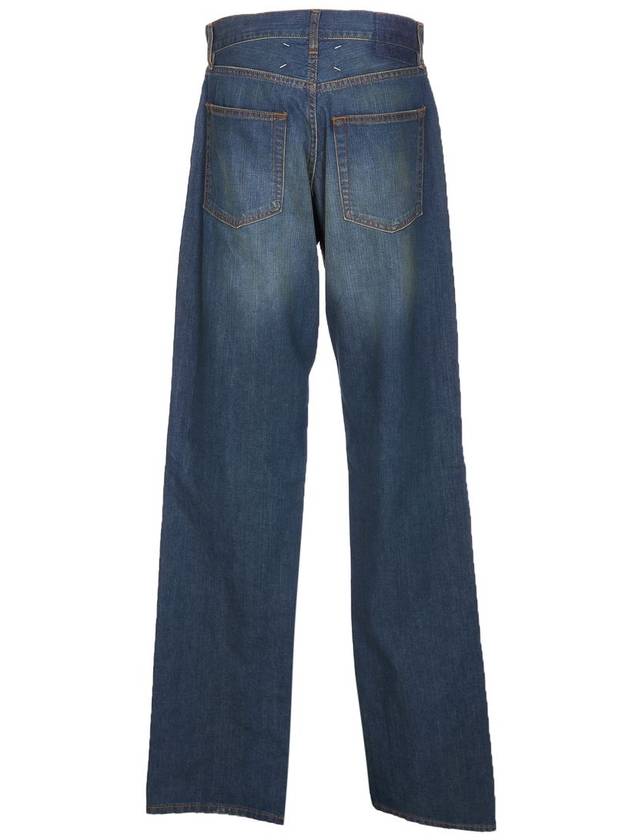 Faded Effect Cotton Straight Jeans Blue - MAISON MARGIELA - BALAAN 3