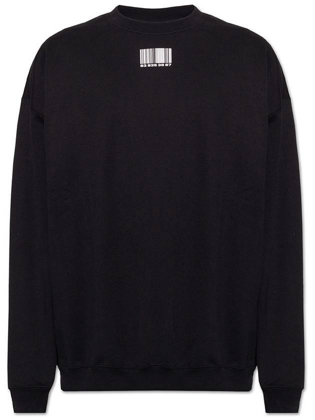 Barcode Printing Sweatshirt Black - VETEMENTS - BALAAN 1