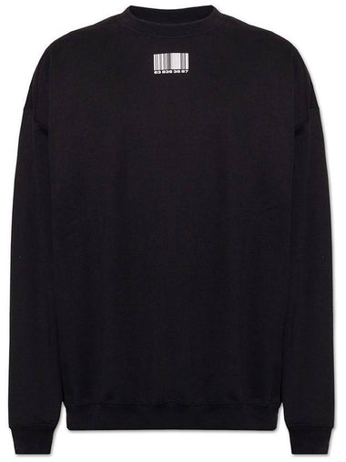 Barcode Printing Sweatshirt Black - VETEMENTS - BALAAN 1