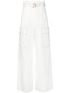 Women's Slogan Belted Track Pants White - MAX MARA - BALAAN 1