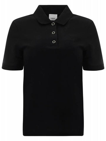 Monogram motif cotton PK shirt black - BURBERRY - BALAAN 1