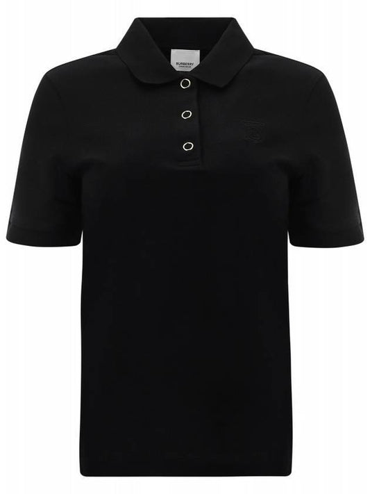 Monogram motif cotton PK shirt black - BURBERRY - BALAAN 1