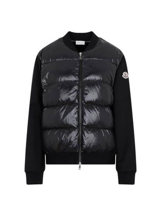 Women's Logo Patch Padded Zip-Up Jacket Black - MONCLER - BALAAN 1