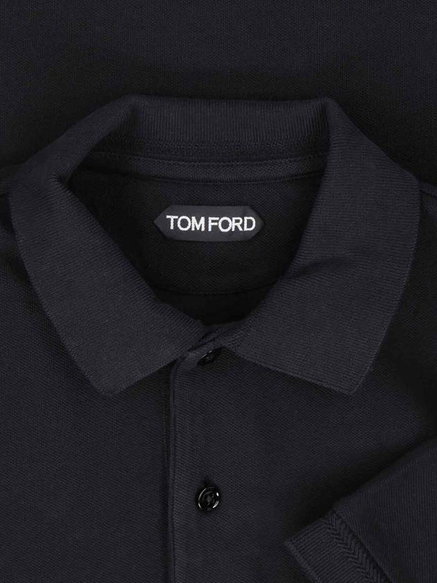 Short Sleeve Polo Shirt Black - TOM FORD - BALAAN 4