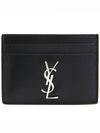 Monogram Card Case in Smooth Leather Black - SAINT LAURENT - BALAAN 2