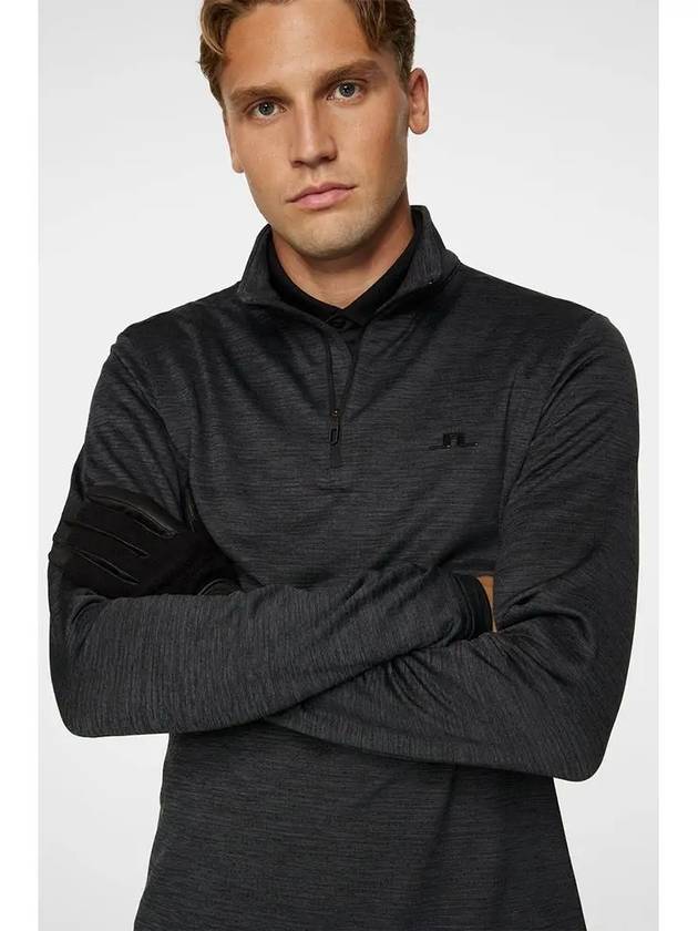 Men s Destry Zip up Golf Midlayer Black Melange GMJS10975 9992 - J.LINDEBERG - BALAAN 3