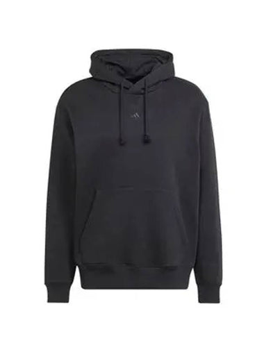 All SZN Embroidered Logo Fleece Hoodie Black - ADIDAS - BALAAN 1