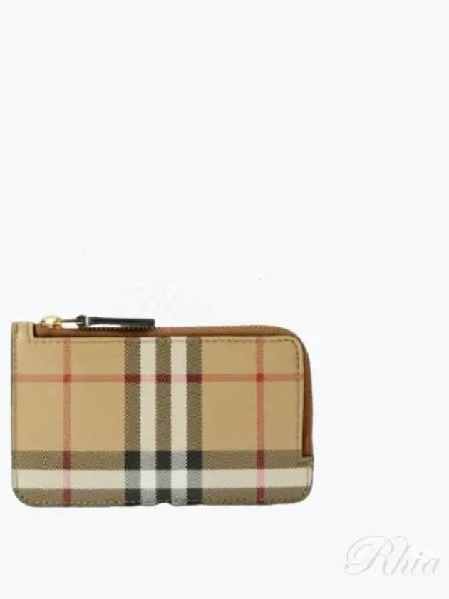 Vintage Check Zipper Card Wallet Beige - BURBERRY - BALAAN 2