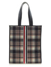 Madras Check Suiting Webbing Stripe Vertical Tote Bag - THOM BROWNE - BALAAN 2