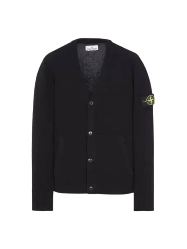 Men's Wappen Patch Button Cardigan Black - STONE ISLAND - BALAAN 2