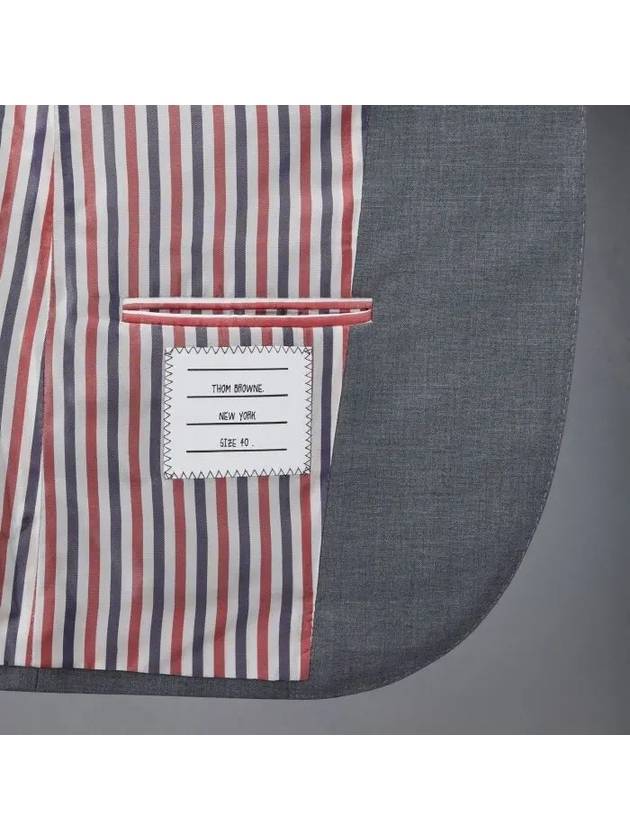 Plain Weave Suiting Classic 4 Bar Jacket Medium Grey - THOM BROWNE - BALAAN 7