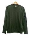 Men's Pocket Lens Crew Neck Knit Top Khaki - CP COMPANY - BALAAN.