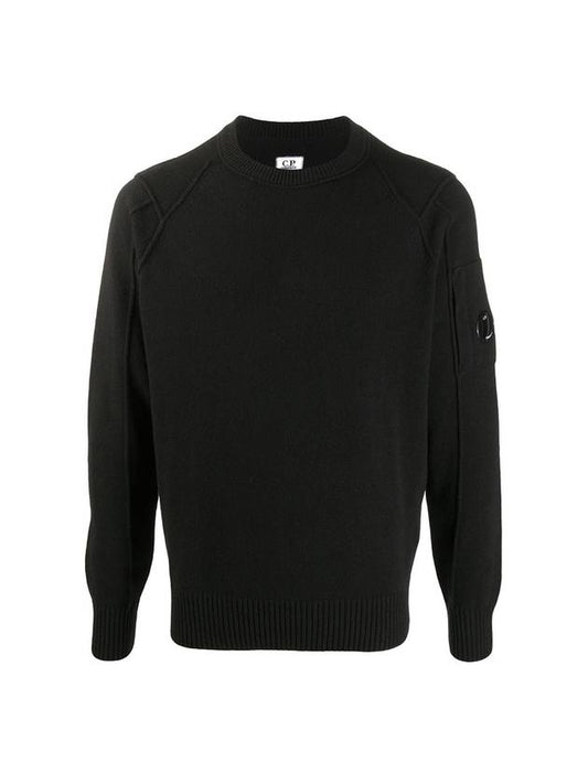 Lens Wappen Wool Knit Top Black - CP COMPANY - BALAAN 1