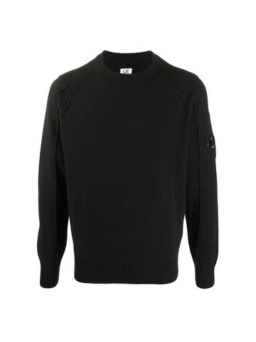 Lens Wappen Wool Knit Top Black - CP COMPANY - BALAAN 1