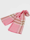 Check Wool Silk Muffler Pink - BURBERRY - BALAAN.