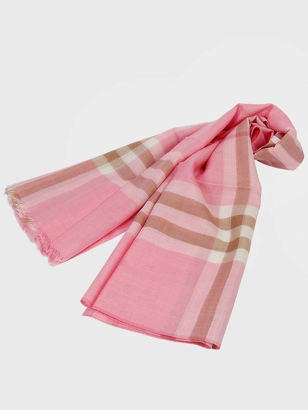 Check Wool Silk Scarf Pink - BURBERRY - BALAAN 4