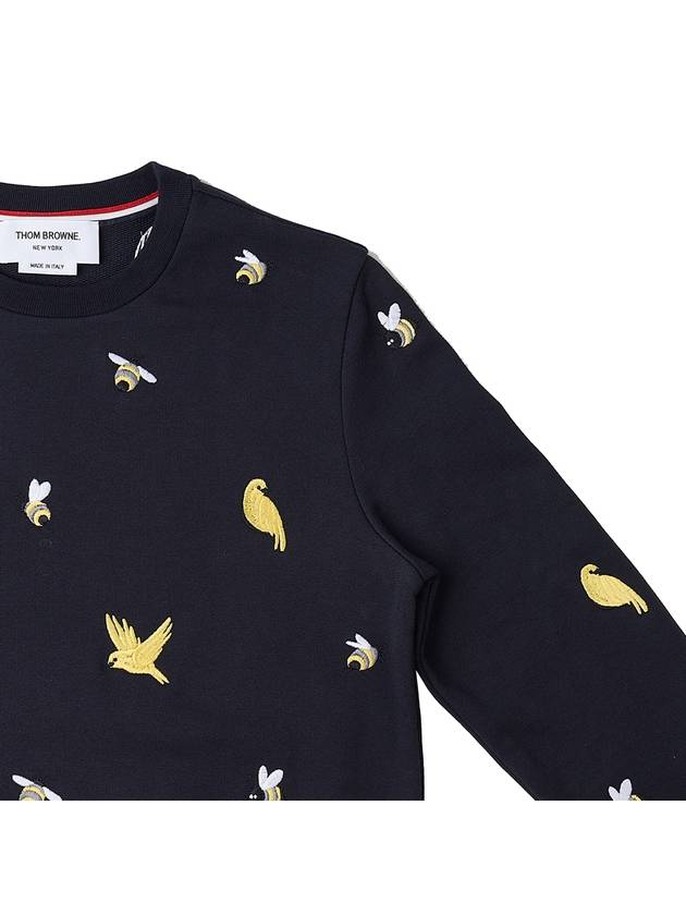 Loop Back Bird Bee Sweatshirt Navy - THOM BROWNE - BALAAN 5