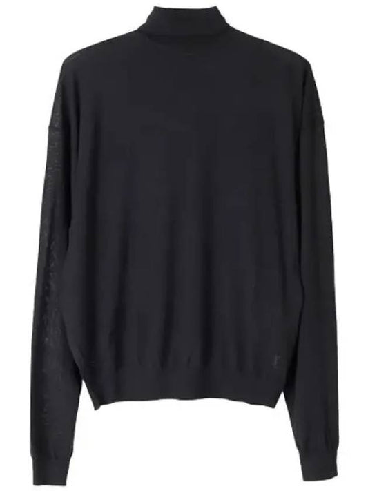 Logo Wool Turtleneck Knit Women - SAINT LAURENT - BALAAN 1