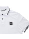 Stretch Cotton Pique Short Sleeve Polo Shirt White - STONE ISLAND - BALAAN 5