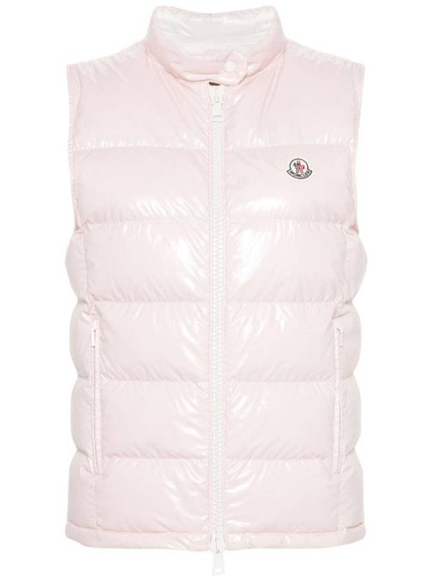 Alcibia Logo Patch Padded Vest Pink - MONCLER - BALAAN 1