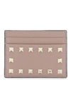 Logo Leather Card Holder Pink - VALENTINO - BALAAN 1