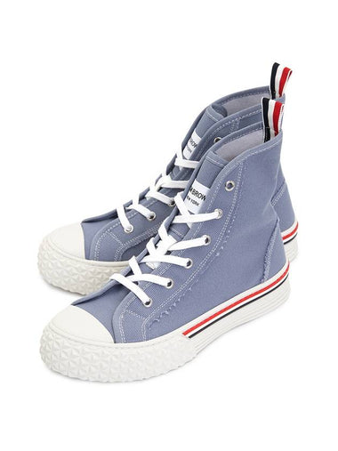 Women's RWB Striped High Top Sneakers Blue - THOM BROWNE - BALAAN 1